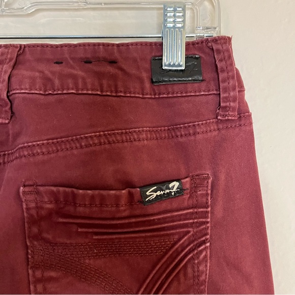 Seven7 Burgundy high rise skin-fit jeans size 10 - Picture 3 of 9